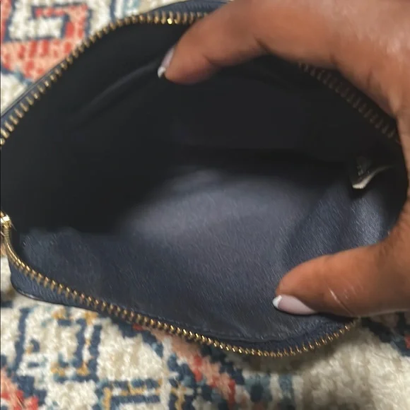 Coach Dark Blue Leather Wristlet - Picture 3 of 4